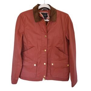 J Crew Corduroy Collar Barn Jacket Rust Size XST
